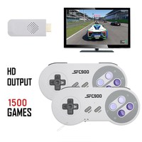 Retro konsola do gier Mini konsola wideo z bezprzewodowy kontroler do gier zbudowany w 1500 + HD bezprzewodowy kontroler do gier podwójne odtwarzacze 1